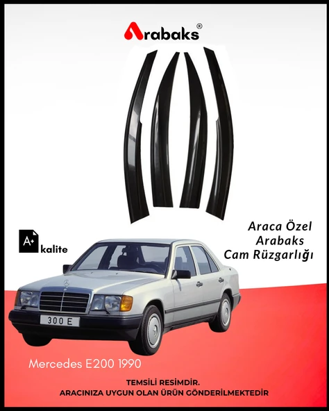 Mercedes E200 1990 Cam Rüzgarlığı 4'lü Takım (MUGEN TİP, DAYANIKLI MALZEME, KOLAY MONTAJ) ürün görseli