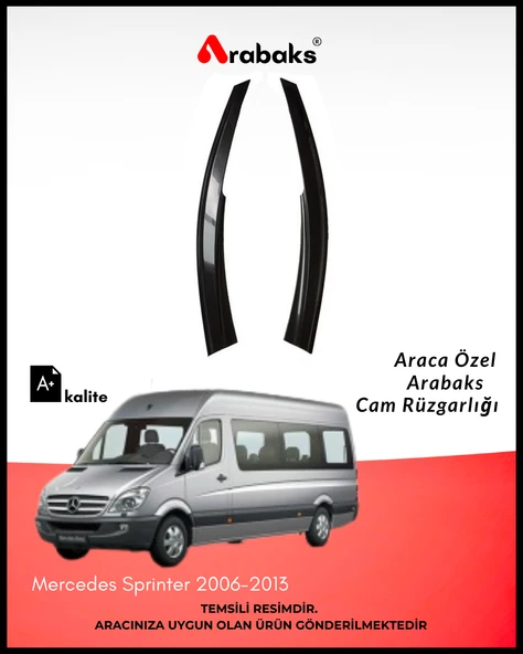 Mercedes Sprinter 2006-2013 Cam Rüzgarlığı 2'li Takım (MUGEN TİP, DAYANIKLI MALZEME, KOLAY MONTAJ) ürün görseli