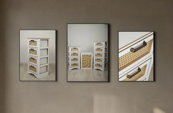 Vero 4 Çekmeceli MDF Dolap Beyaz SZ4001 - 2