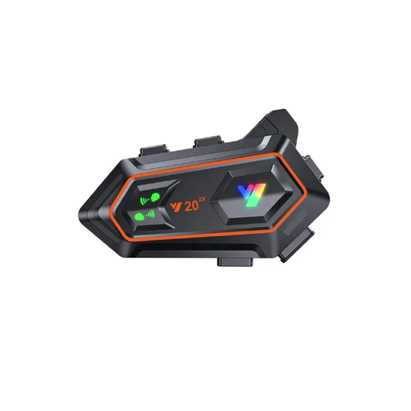 Y20 2x 1000m Telsiz Mesafeli 2 Kişi Bağlantılı Bluetooth Kask Kulaklık Fenerli İntercom