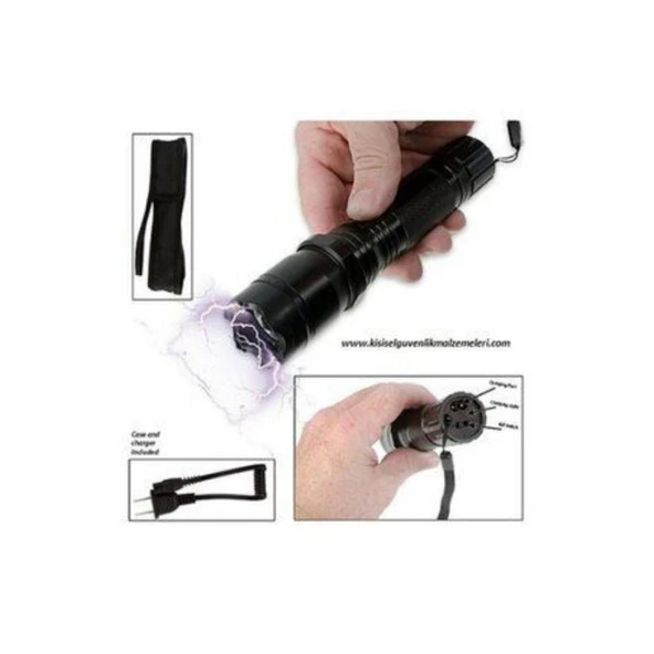 1101 Type Lıght Flashlıght (plus) Elektroşoklu Şarjlı Kılıflı El Feneri - Resim 5