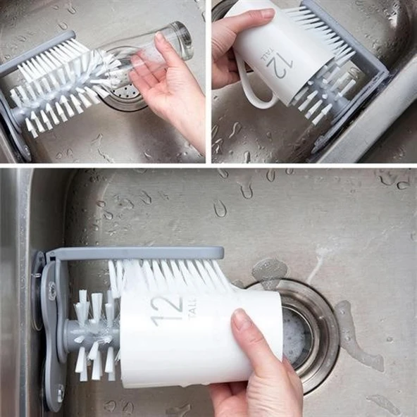 Buffer® Pratik Kolay Fonksiyonel Vantuzlu Elde Bulaşık Yıkama Fırçası - 6