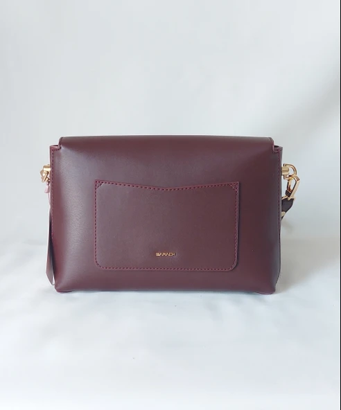 252ES458 Model Sarach Marka Bordo Renk Omuz Çantası - 3