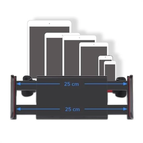 Buffer® Oto Koltuk Arkası Telefon Tablet Tutucu Ayarlanabilir 360 Derece Dönebilen Pratik Stand - 3