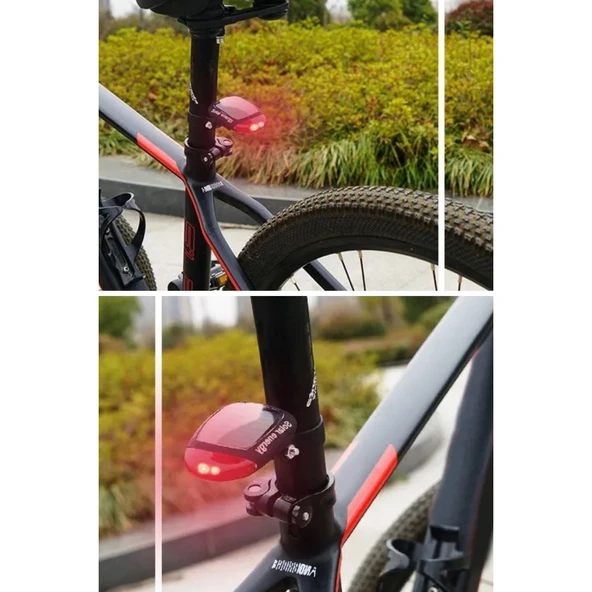 Buffer® Led Güneş Enerjisi İle Şarj Edilebilir Bisiklet Kuyruk Lambası Solar Bisiklet Lambası - 8