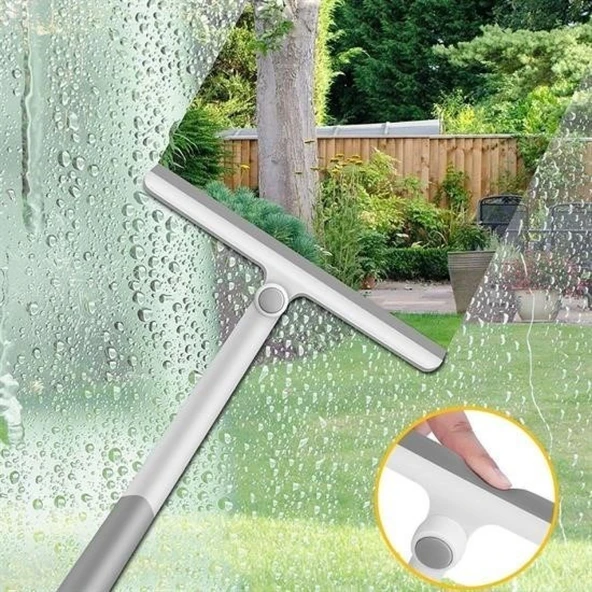 Buffer® 360 Derece Döner Başlıklı Cam Sil Çok Amaçlı Pratik Cam Ayna Fayans Silme Aparatı - 13