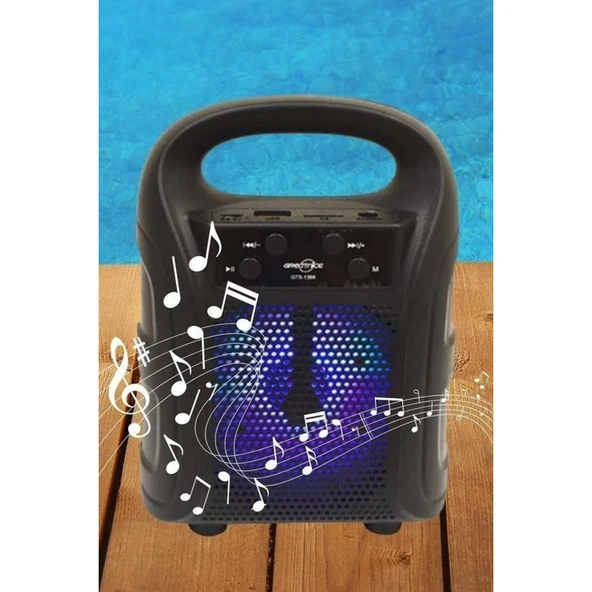 Tutmalı Mini Hoparlör Işıklı Taşınabilir Bluetooth Wireless Radyolu Sd Kart Ve Usb Girişli Hoparlör - 7