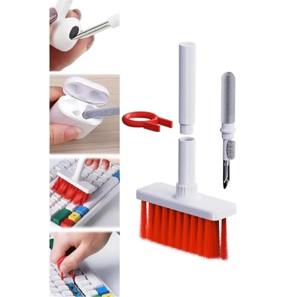 Buffer® Çok Amaçlı Kırmızı Hassas Fırça Başlıklı Bilgisayar Laptop Temizleme Fırçası - 8