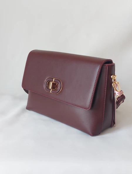 252ES458 Model Sarach Marka Bordo Renk Omuz Çantası - 2