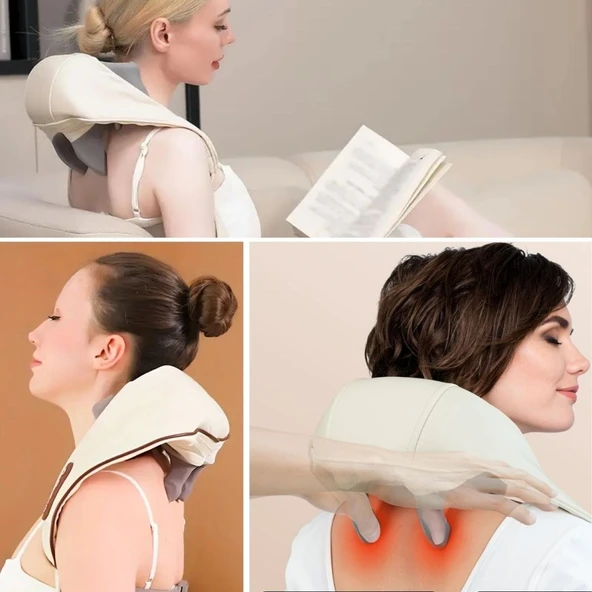 Buffer® Elektrikli Boyun Ve Sırt Masaj Aleti Kablosuz Boyun Ve Omuz Yoğurma Masaj Yastığı - 3