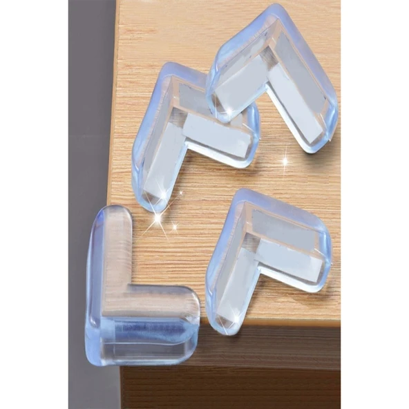 4 Lü Masa Sehpa Köşe Koruyucu Silikon- Çocuk Koruma Aparatı (4915)