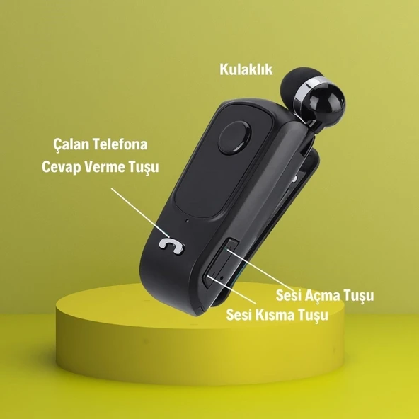 Buffer® Telefon Bağlantılı Makaralı Kulaklıklı Bluetooth Kulaklık - 3