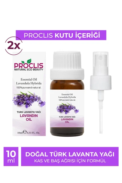 PROCLİS Türk Lavanta Yağı,%100 Doğal Bitkisel Uçucu Yağ, Lavandin Oil, 2'li Set 2x10 ml - 2