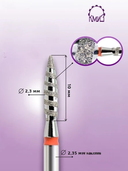 Kmiz Elmas Manikür Törpü Ucu Tornado Ateş Model Sivri Kırmızı 023 118176 - Resim 2