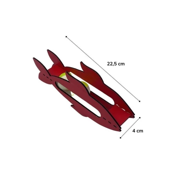 Buffer® Kediler İçin Ahşap 2 Toplu Eğimli Sevimli Balık Şeklinde Eğitim Amaçlı Oyuncak - 6