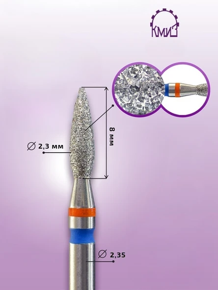 Kmiz Elmas Manikür Törpü Ucu Ateş Model Twin Sivri Mavi 023 118560 - Resim 2