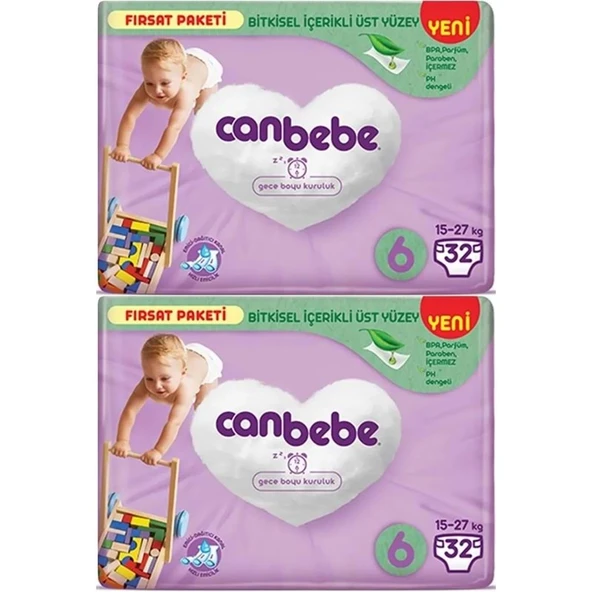 Canbebe Bebek Bezi Beden:6 (15-27Kg) Extra Large 64 Adet Ekonomik Fırsat Pk ürün görseli