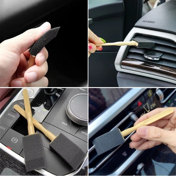 Buffer® 5'li Araba Havalandırma Temizleme Fırçaları Klima Çıkışları,toz Alma&otomobil İçi Detaylı Mini Temizlik Aparatları - 4