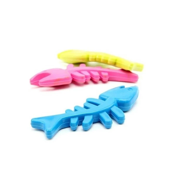 Buffer® Balık Kemiği İskelet Şekilli Renkli Plastik Kedi Oyuncağı - 5