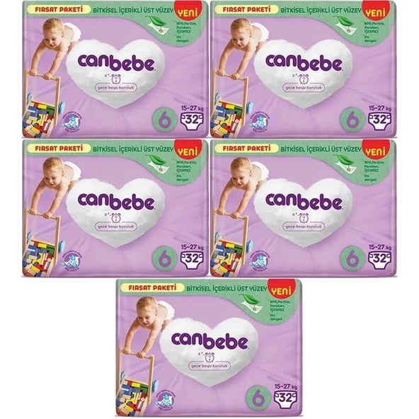 Canbebe Bebek Bezi Beden:6 (15-27Kg) Extra Large 160 Adet Mega Fırsat Pk ürün görseli