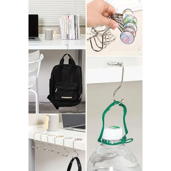 Buffer® Masaya Takılabilen Çanta Askısı Çanta Tipi Pratik Metal Çanta Kanca - 8