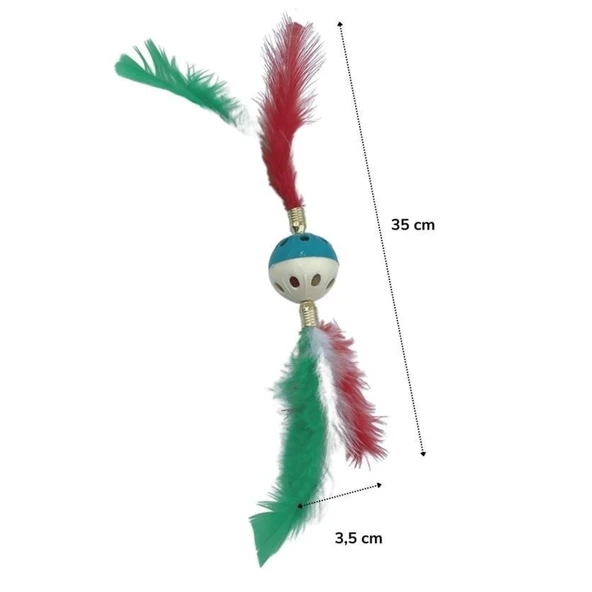 Buffer®tüylü Püsküllükedi Oyuncağıdikkat Çekici Renkli Sevimli Evcil Hayvan Oyuncağı - 6