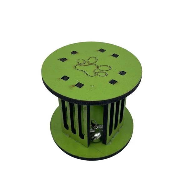 Buffer® Mini Silindir Eğlenceli Renkli Sağlam Küçük Pati İzi Şekilli Kedi Oyuncağı - 7