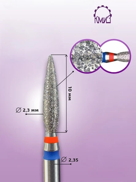 Kmiz Elmas Manikür Törpü Ucu Ateş Model Twin Sivri Mavi 023 118559 - Resim 2