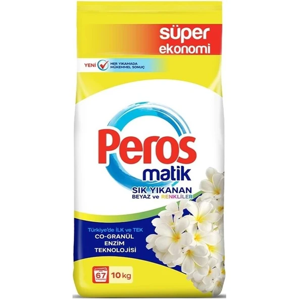 Peros Matik Toz Çamaşır Deterjanı 40KG Yıldız-Yasemin Çiçeği (Beyaz ve Renkli)(268 Yıkama)(4PK*10KG) - Resim 3