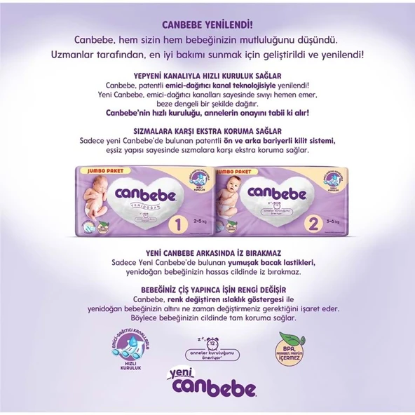 Canbebe Bebek Bezi Beden:6 (15-27Kg) Extra Large 128 Adet Avantaj Fırsat Pk - Resim 3