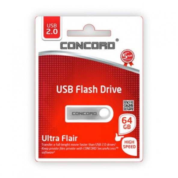 Concord 64 GB USB 2.0 Metal Flash Bellek CU64 - 5
