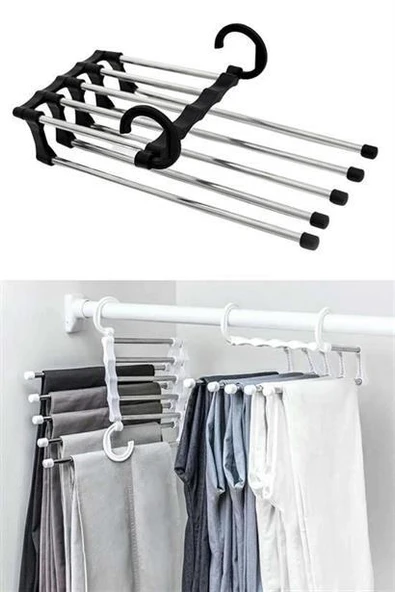 5li Pantolon Askısı Hareketli Dolap Içi Askı Sistemi - Resim 10