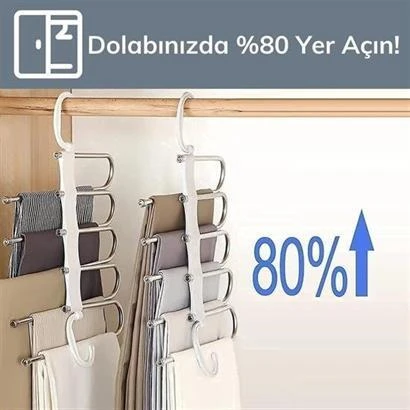 5li Pantolon Askısı Hareketli Dolap Içi Askı Sistemi - Resim 9