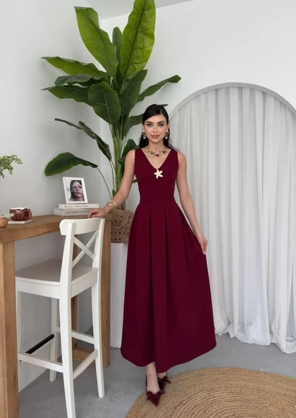 Late Yıldız Detaylı Elbise - Resim 4