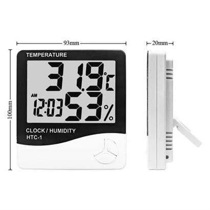 Dijital Termometre Sıcaklık Ve Nem Ölçer Masa Saati Alarm - 9