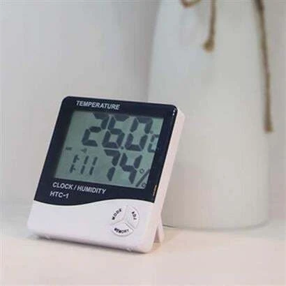 Dijital Termometre Sıcaklık Ve Nem Ölçer Masa Saati Alarm - 8