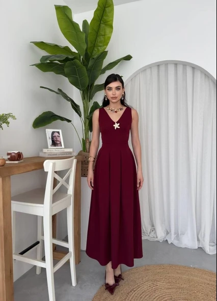 Late Yıldız Detaylı Elbise - Resim 7