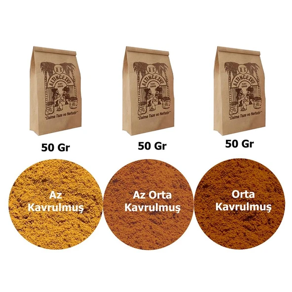 Altıncezve Günlük Taze Çekilmiş  Türk Kahvesi Tanışma Paketi 3x50 Gr ürün görseli 1