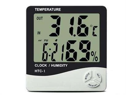 Dijital Termometre Sıcaklık Ve Nem Ölçer Masa Saati Alarm - 2