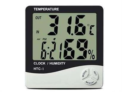 Dijital Termometre Sıcaklık Ve Nem Ölçer Masa Saati Alarm - 1