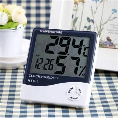Dijital Termometre Sıcaklık Ve Nem Ölçer Masa Saati Alarm - 7