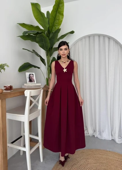 Late Yıldız Detaylı Elbise - Resim 6