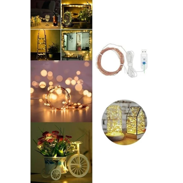 Buffer® Yılbaşı Ve Özel Konsept Dekorasyon 5 Mt Usb Bağlantılı Led Işık - 6