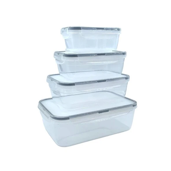 Buffer® 4lü İç İçe Sızdırmaz Contalı Kilitli Kapaklı Plastik Erzak Saklama Kapları Lc315 - 5