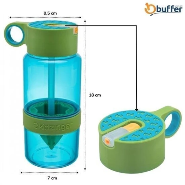Buffer® Narenciye Limon Sıkmalı Pratik Detoks Toksin Atıcı Su Matarası Spor Şişesi - 8