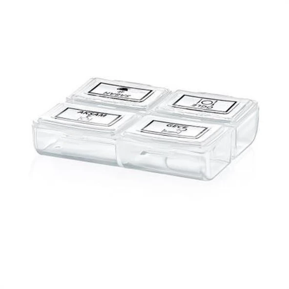 Buffer® 4 Öğün Günlük Hap İlaç Saklama Taşıma Kutusu İlaç Hatırlatıcı - 6