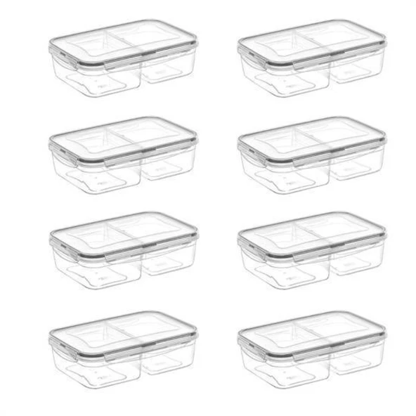 Buffer® 2 Bölmeli 1+1 Litre Kilitli Kapaklı Erzak Saklama Kabı Lc-525 - 8