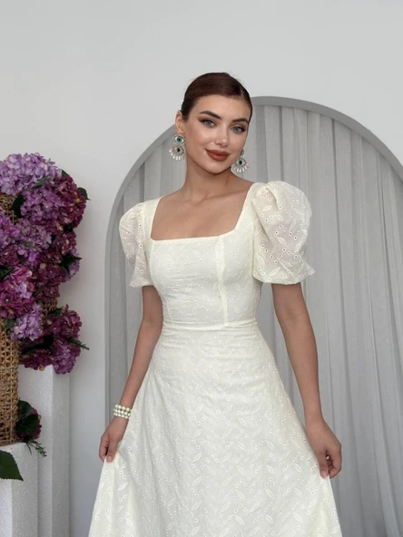 Lına Midi Elbise - Resim 3