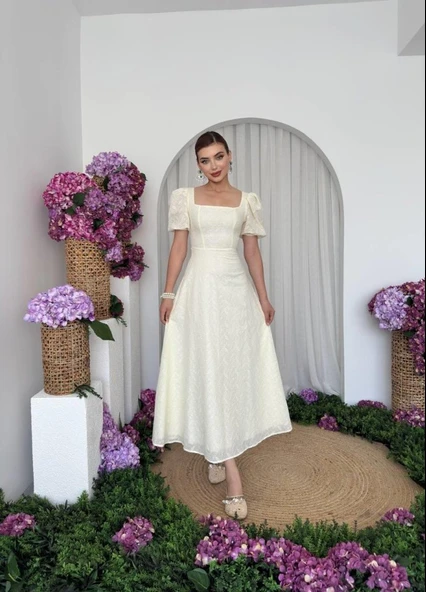 Lına Midi Elbise - Resim 4