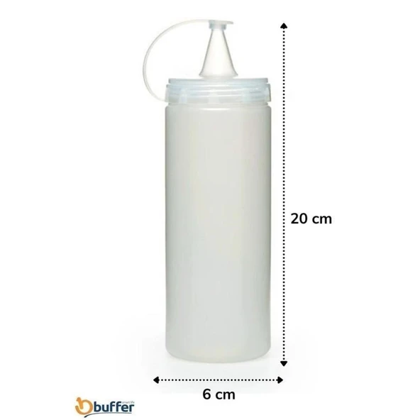 Buffer® Şeffaf Kapaklı Sızdırmaz Yağlık Sosluk Şişesi Plastik Yağdanlık 400 Ml Ap-9028 - 8